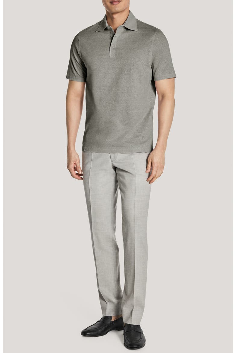 Davis Cotton & Linen Polo, Alternate, color, DARK OLIVE