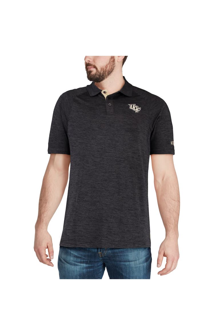 Men's Colosseum Heathered Black UCF Knights Down Swing Polo, Alternate, color, Heather Black