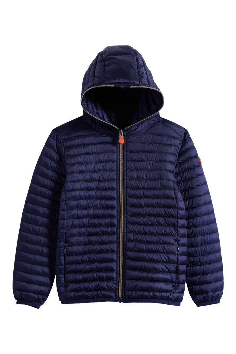 Kids' Rosy Quilted Hooded Puffer Jacket, Main, color, NAVY BLUE