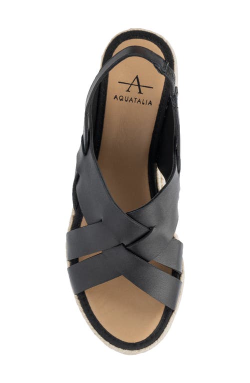 Aquatalia Amaya Water Repellent Slingback Espadrille Wedge Sandal In Black