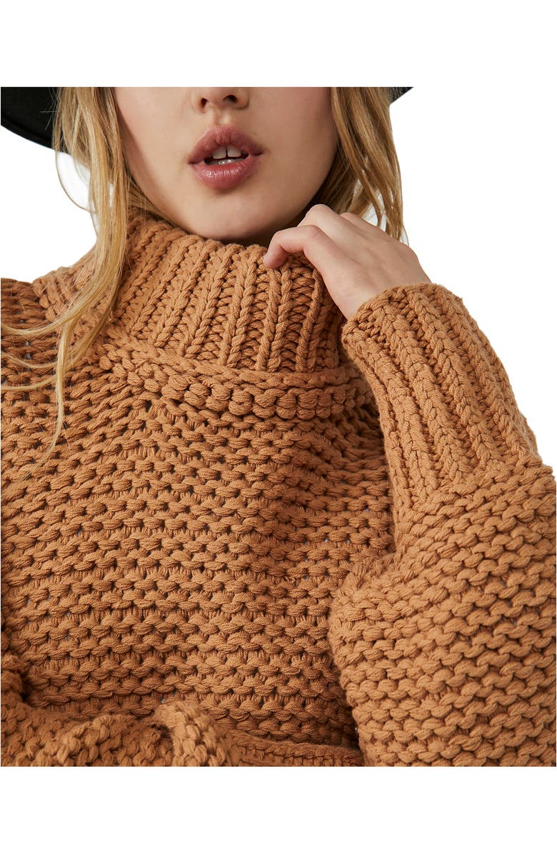 Free People My Only Sunshine Sweater, Alternate, color, Camel