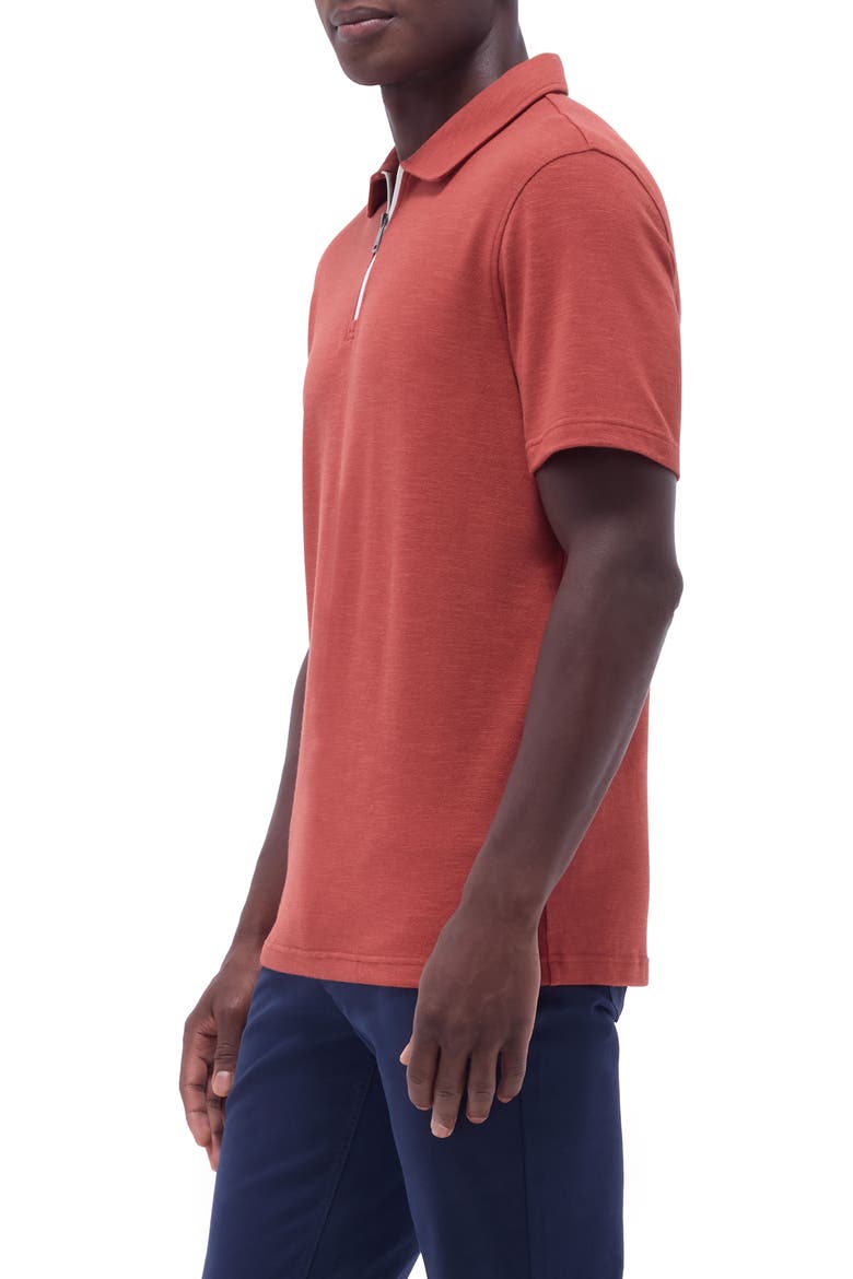Quarter Zip Polo, Alternate, color, BRICK