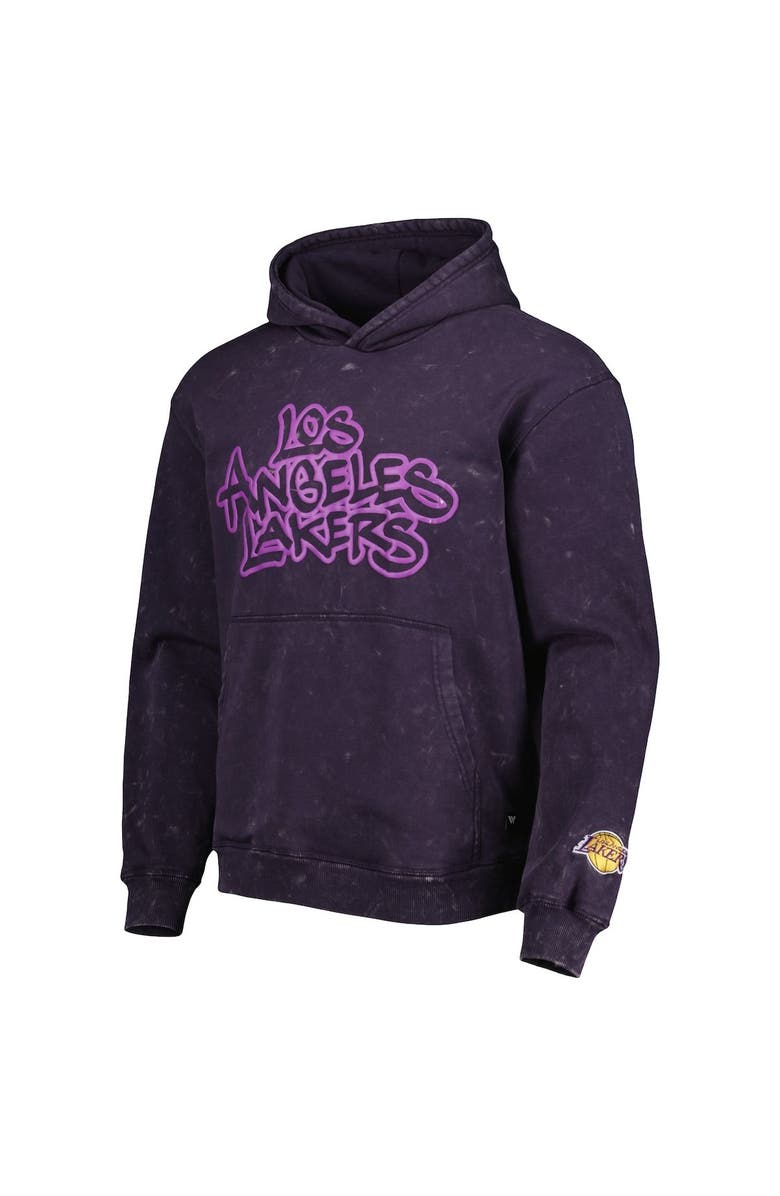 THE WILD COLLECTIVE Unisex The Wild Collective Purple Los Angeles Lakers Tonal Acid Wash Pullover Hoodie, Alternate, color, Purple