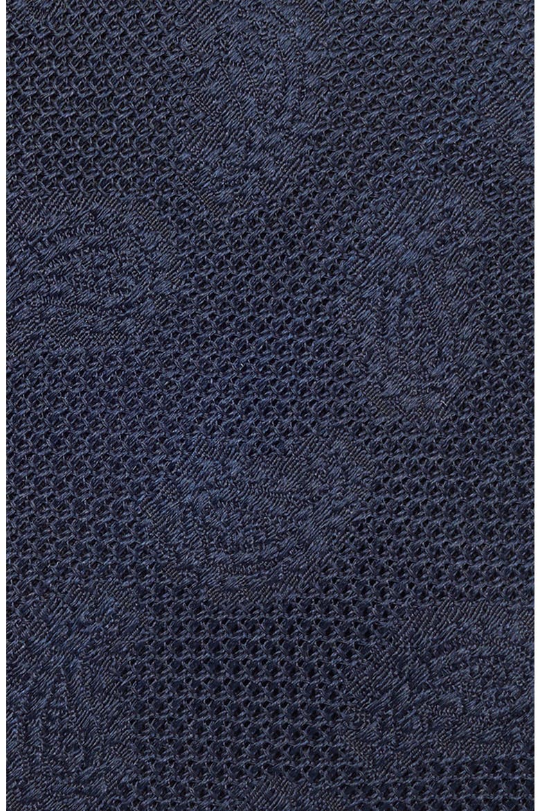 Tonal Paisley Petal Silk Tie, Alternate, color, NVY FAN