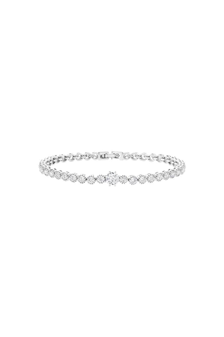 Celeste Tennis Bracelet Dainty Sparkle Trendy Statement Gift, Main, color, Silver