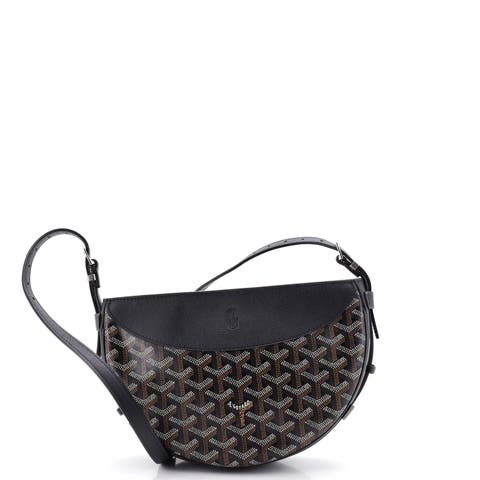 Hirondelle Shoulder Bag Coated Canvas and Leather
