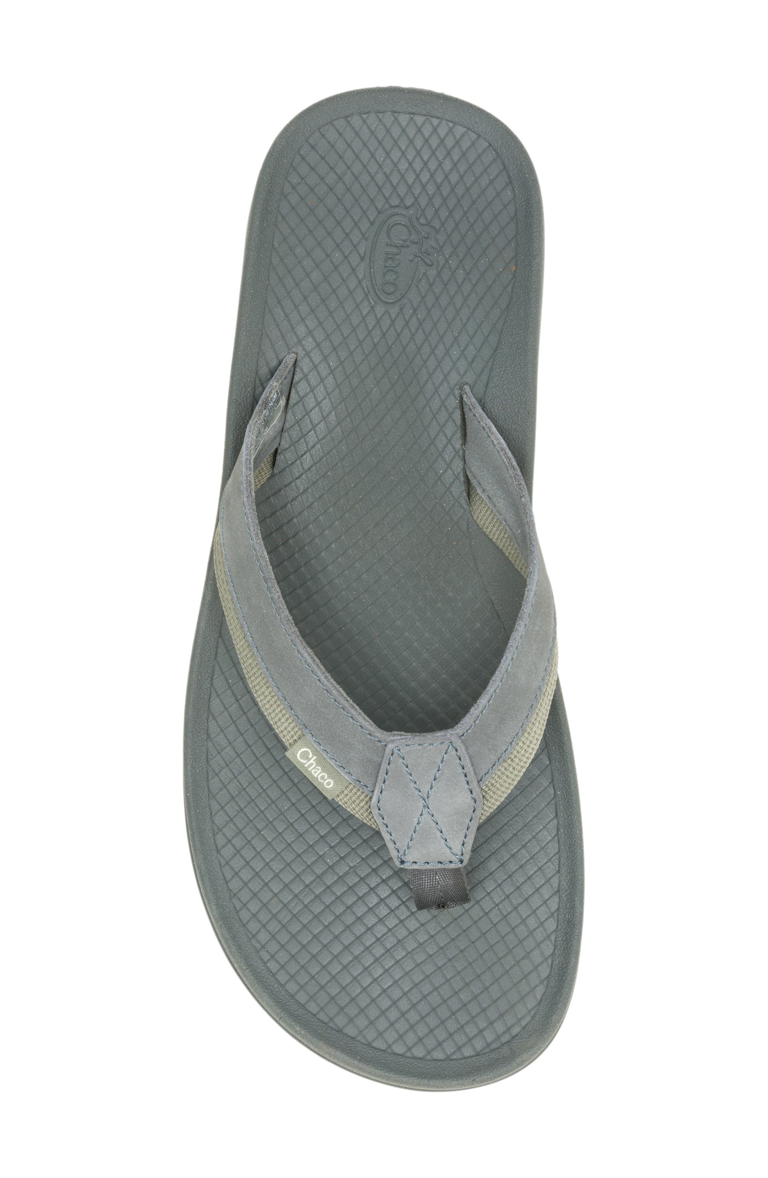 Chaco Lowdown Leather Flip Flop, Alternate, color, Alloy