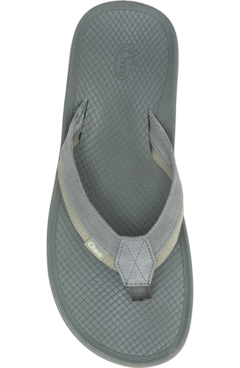 Chaco Lowdown Leather Flip Flop, Alternate, color, Alloy
