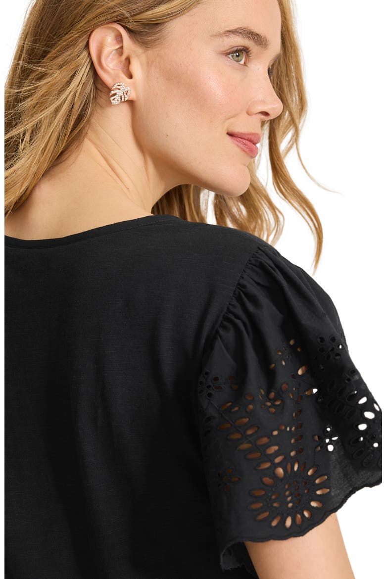 Gem Coast Eyelet Top, Alternate, color, BLACK