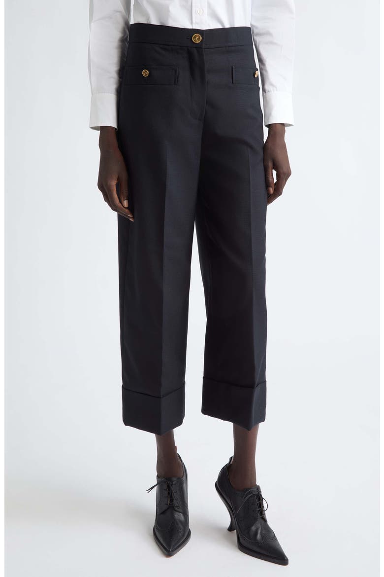 Hopsack Suiting Trousers, Main, color, NAVY