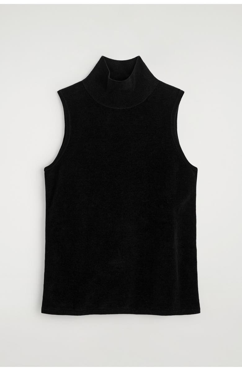 COS Chenille Mock-Neck Vest, Alternate, color, Black