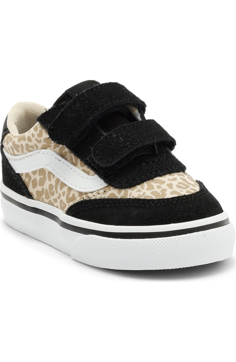 Vans Kids' Brooklyn Double Strap Sneaker, Main, color, Leopard Black