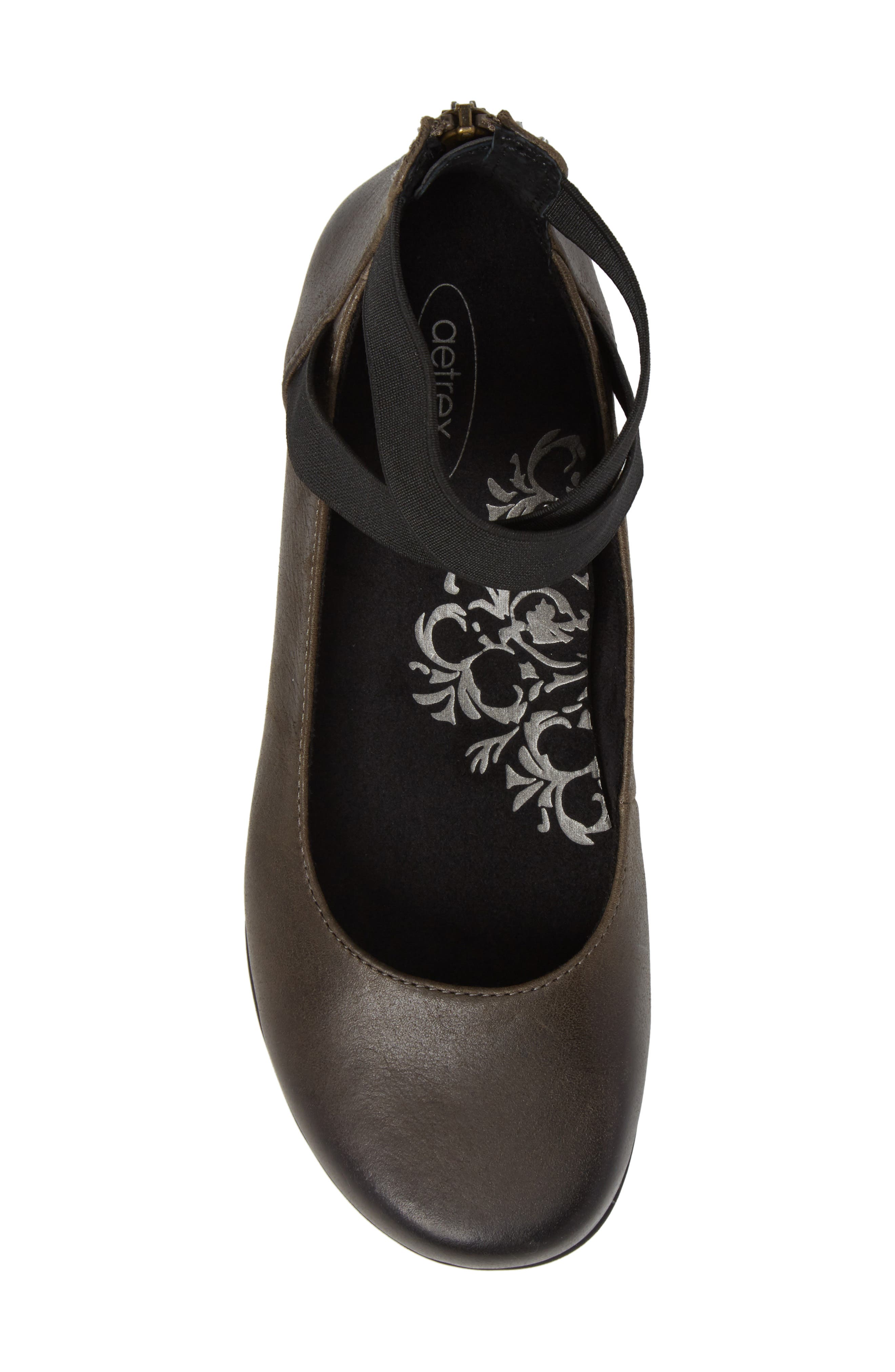 Aetrex 'Dakota' Ankle Strap Ballet Flat, Alternate, color, 