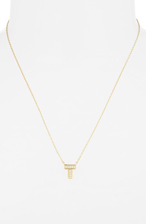 Argento Vivo Sterling Silver Cubic Zirconia Initial Pendant Necklace In Gold