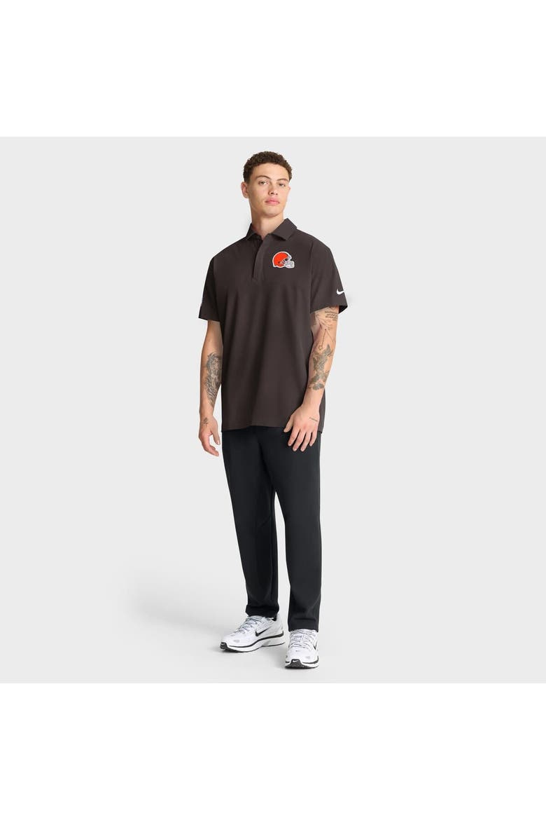 Men's Nike Brown Cleveland Browns Sideline Woven Dri-FIT Polo, Alternate, color, Brown