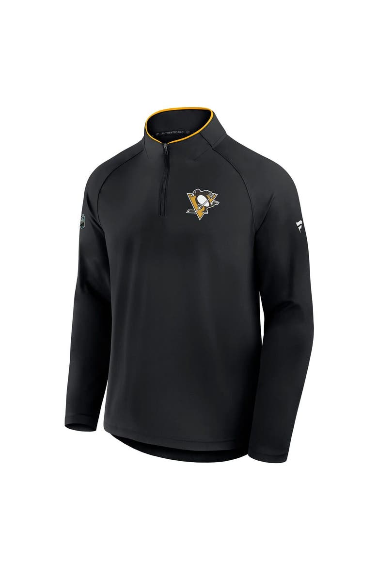 Men's Fanatics Black Pittsburgh Penguins Authentic Pro Rink Training Quarter-Zip Pullover, Alternate, color, Black