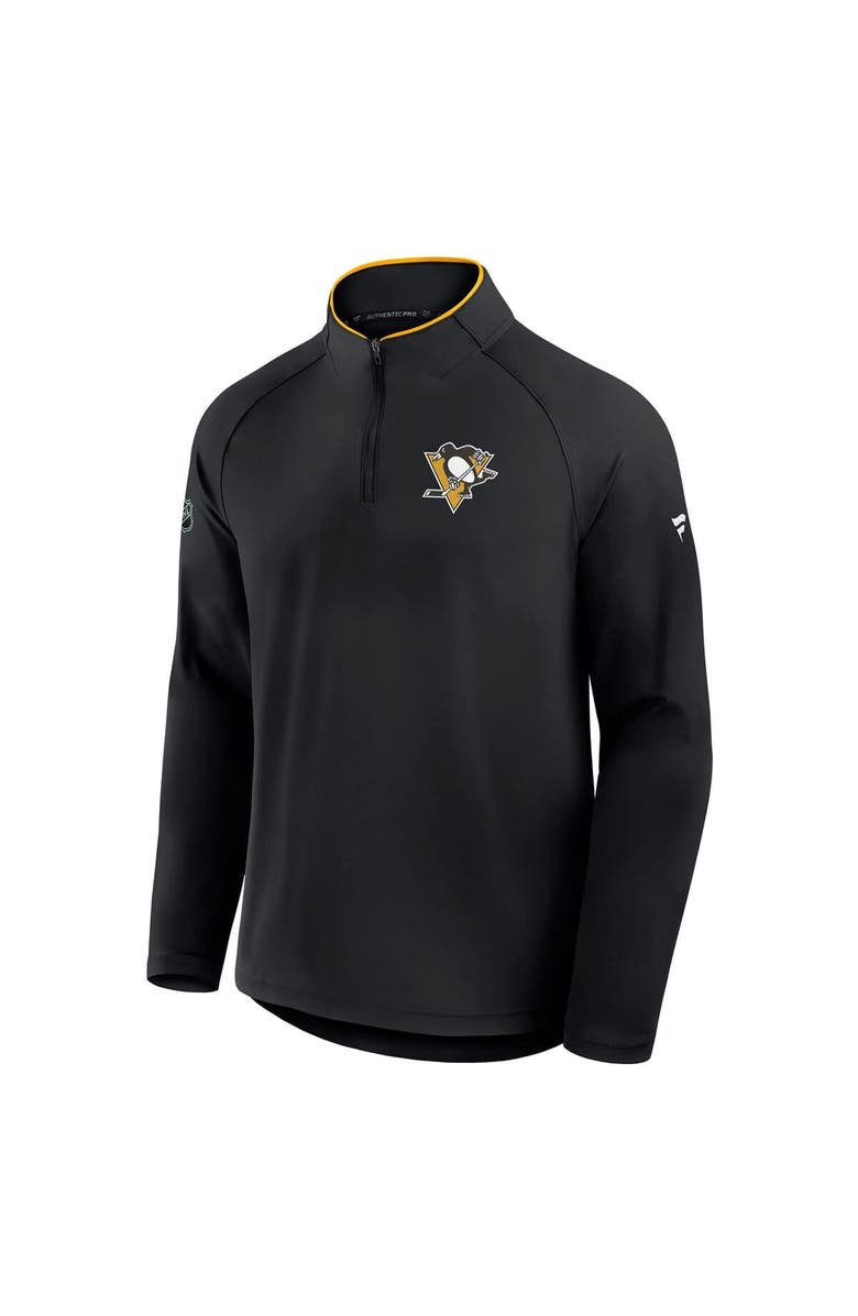 FANATICS Men
s Fanatics Black Pittsburgh Penguins Authentic Pro Rink Training Quarter-Zip Pullover, Alternate, color, Black