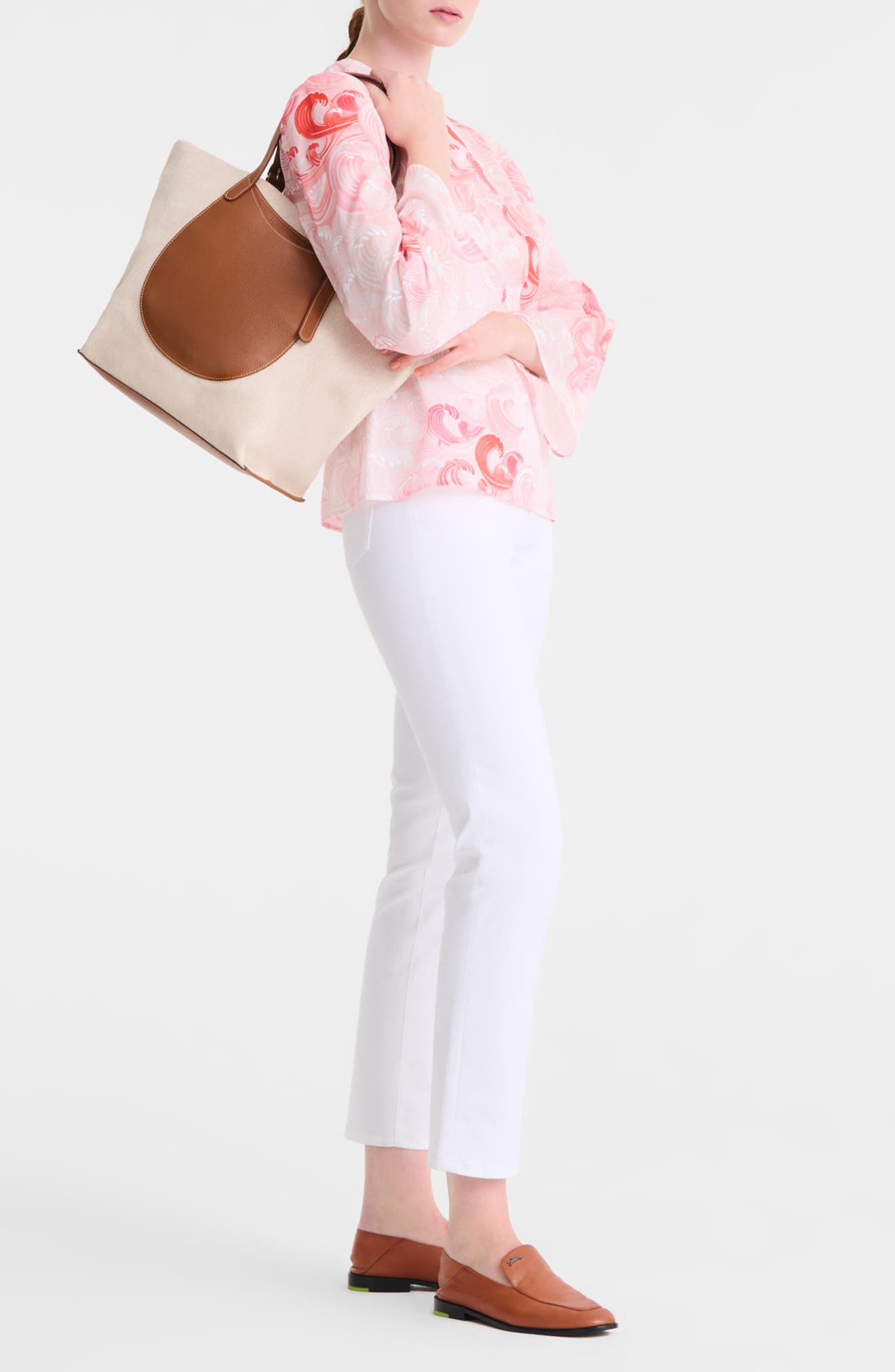 Longchamp Complice Canvas & Leather Tote, Alternate, color, Caramel