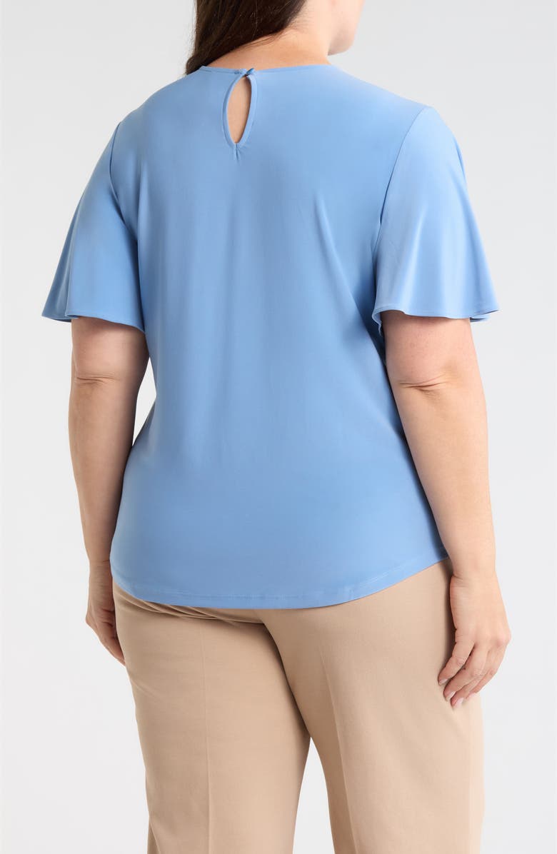 Anne Klein Pleat Neck Bell Sleeve Top, Alternate, color, 