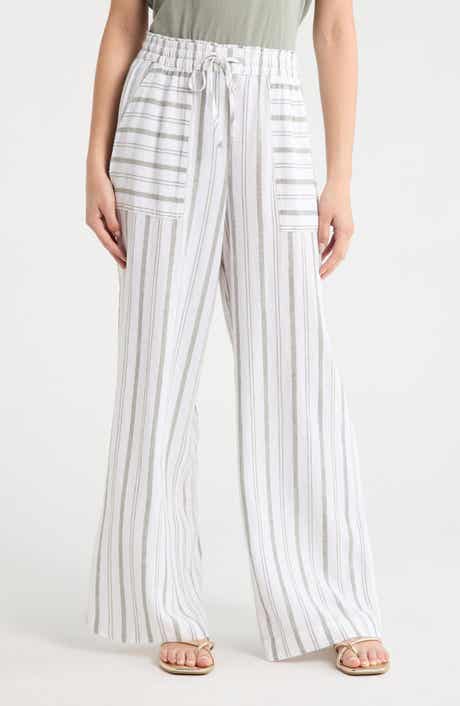 Stella Stripe Linen Blend Paperbag Pants