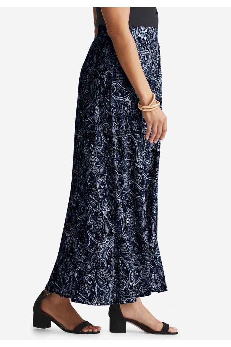 Everyday Stretch Knit Maxi Skirt, Alternate, color, NAVY