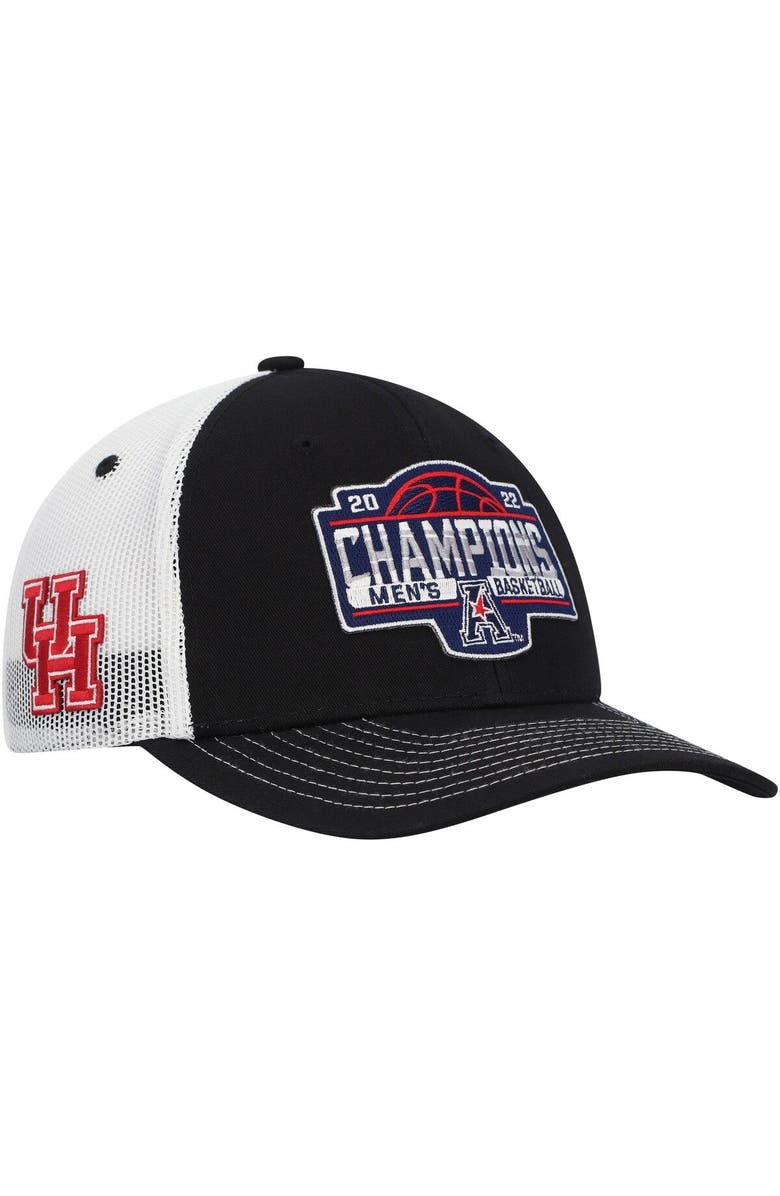 ZEPHYR Men's Zephyr Black/White Houston Cougars 2022 AAC Men's Basketball Conference Tournament Champions Locker Room Adjustable Hat, Main, color, 