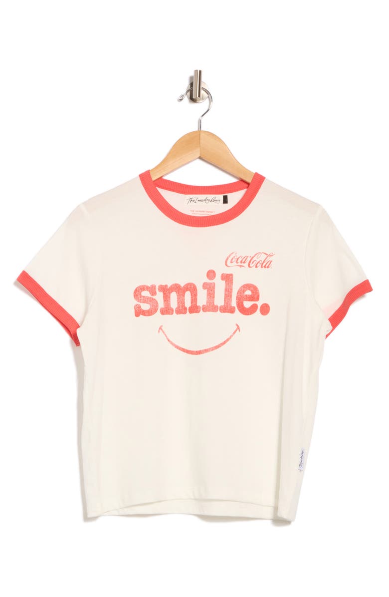 The Laundry Room Coca Cola Smile Graphic Ringer T-Shirt, Alternate, color,