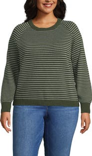 Lands' End Plus Size Drifter Raglan Crew Sweater