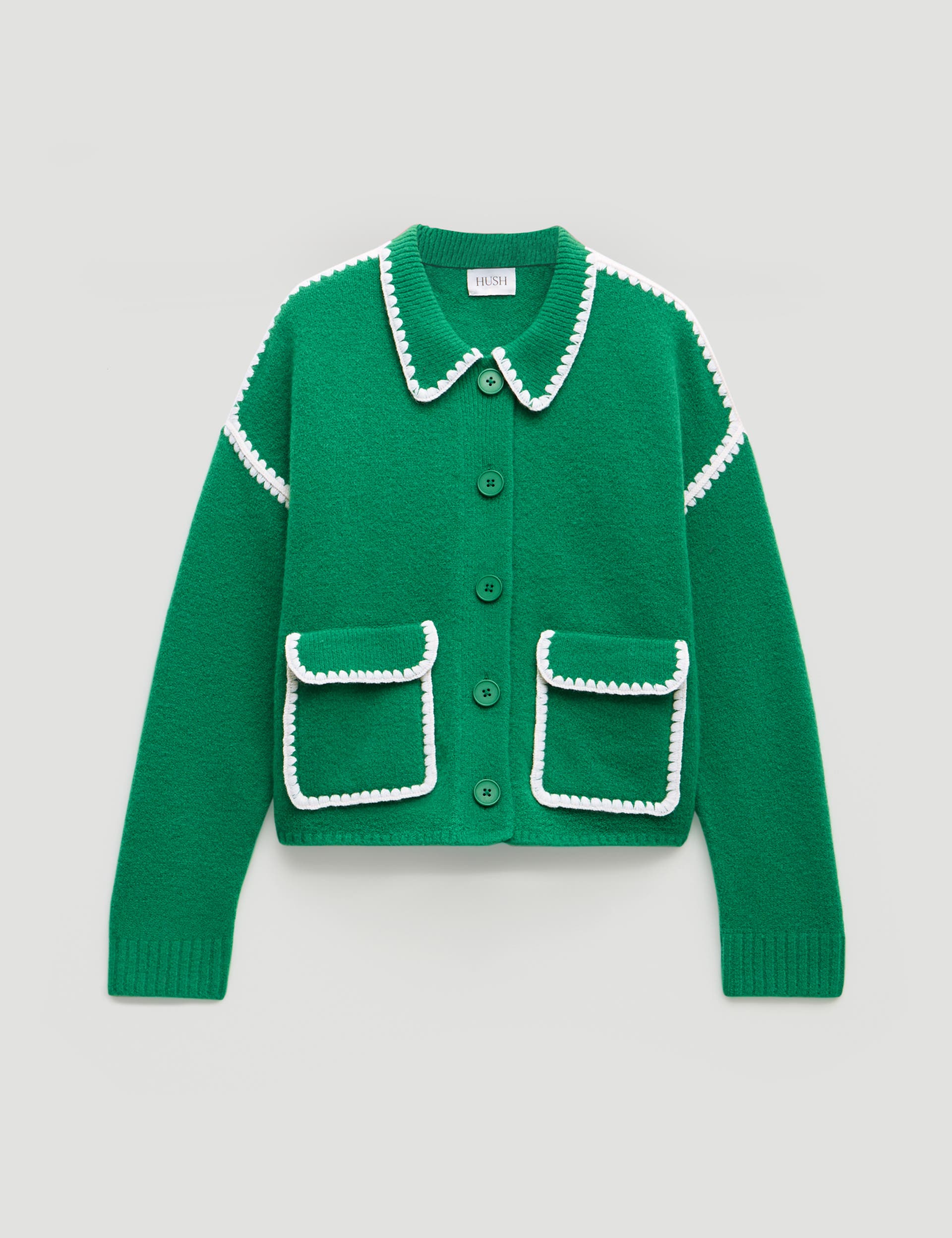 Wool Blend Whipstitch Trim Shirt Jacket - image 2