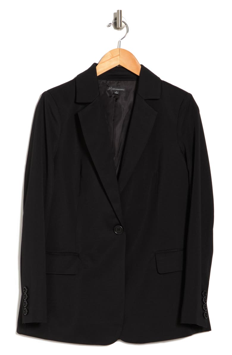 Adrianna Papell Twill One Button Blazer, Alternate, color, 
