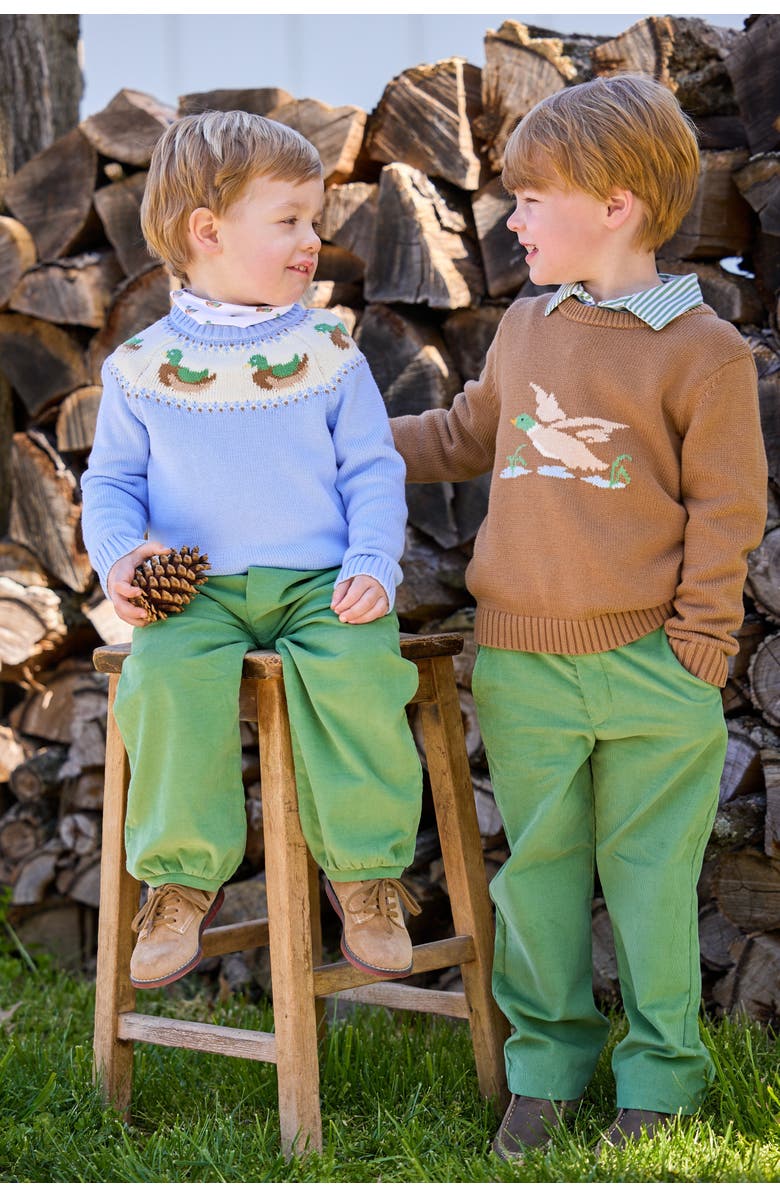 Little English Kids' Striped Long Sleeve Polo, Alternate, color, Watercress Stripe