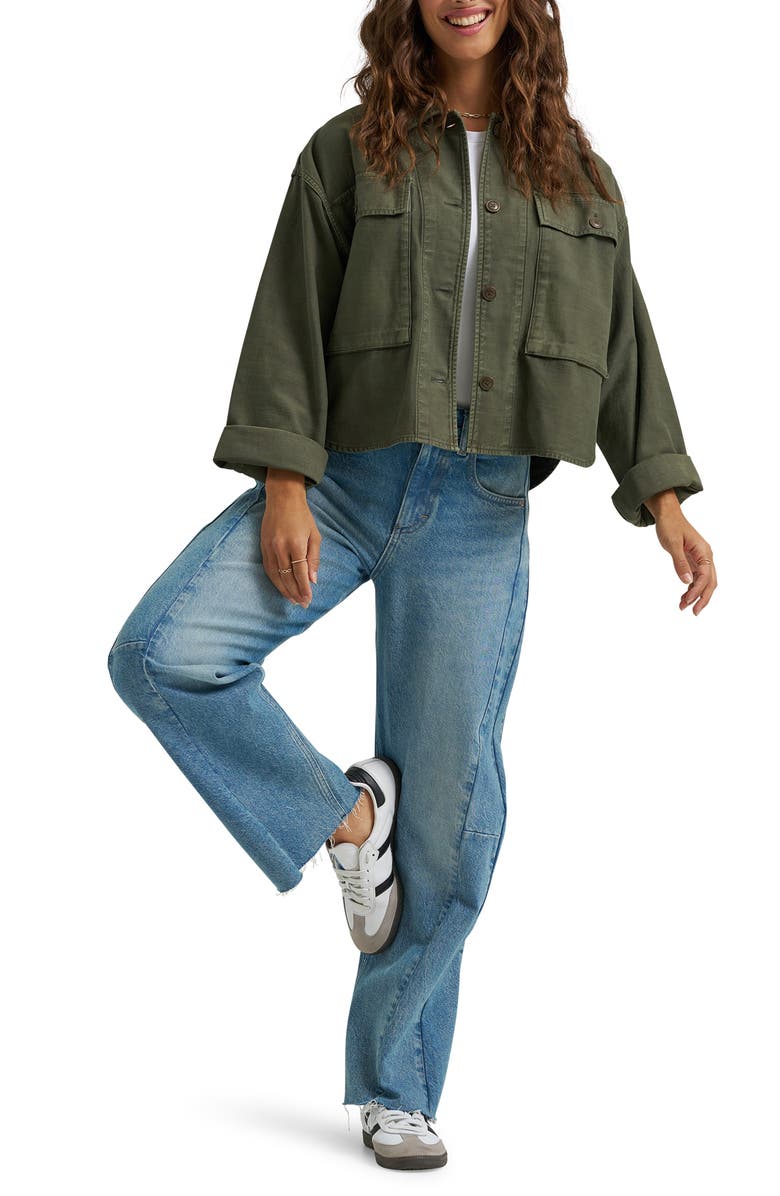 Lee Utility Overshirt, Alternate, color, Oak Moss