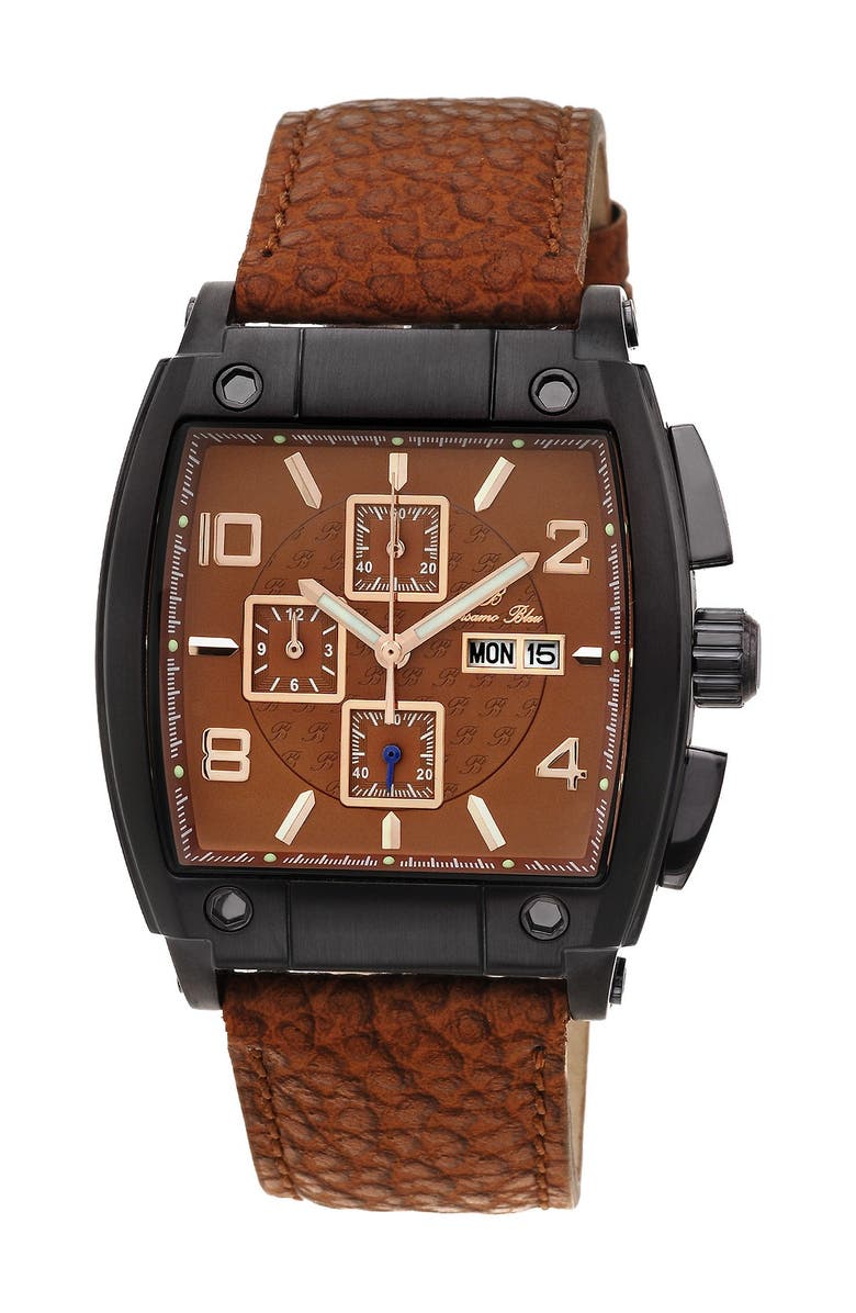 PORSAMO BLEU Men's London Genuine Leather Watch, 41mm, Main, color, 