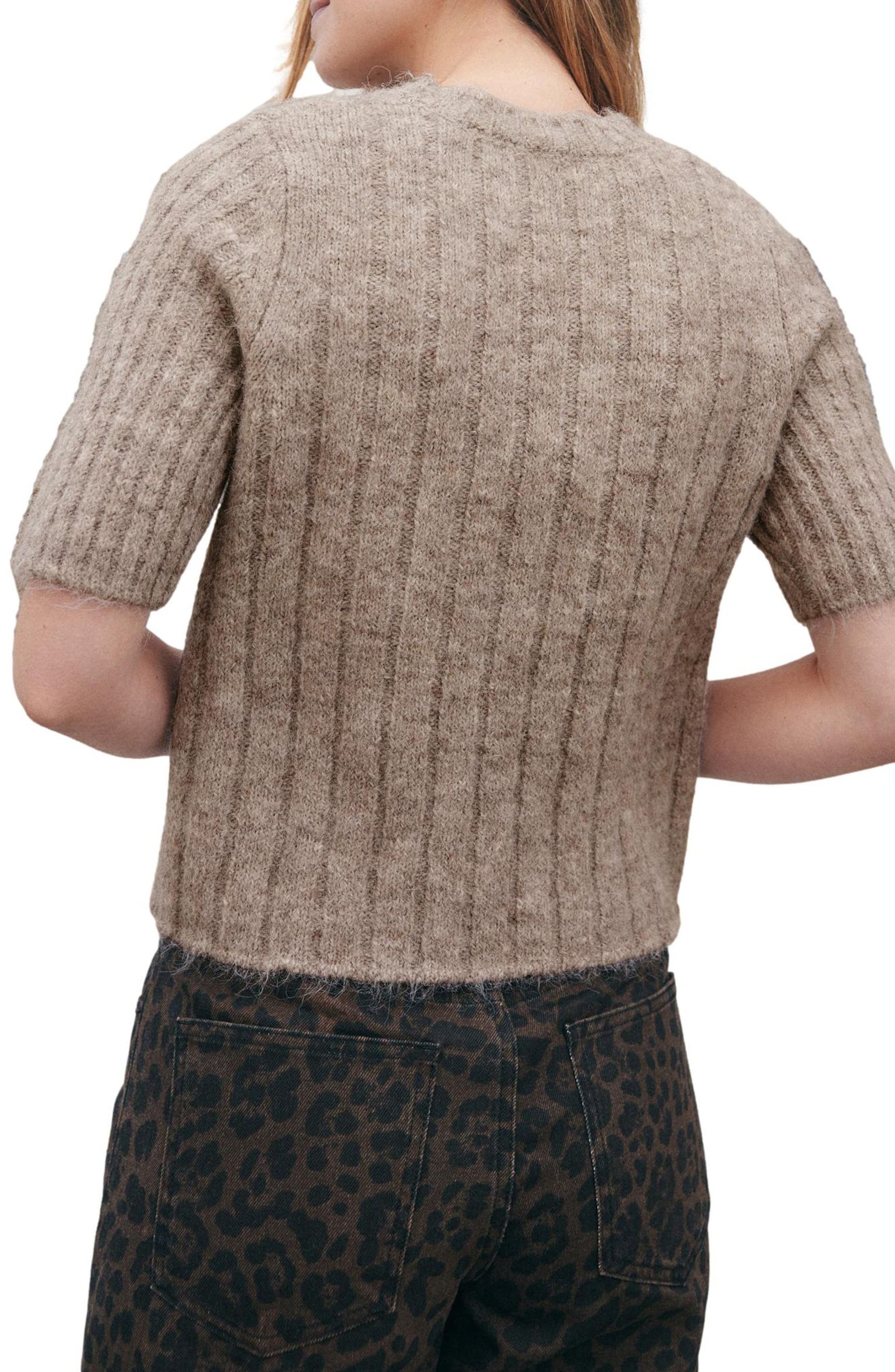 Short Sleeve Recycled Polyester Blend Sweater - image 2