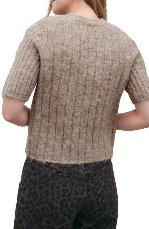 Next Short Sleeve Recycled Polyester Blend Sweater In Neutral