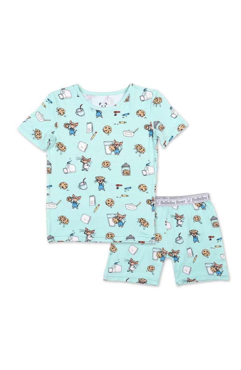 Bellabu Bear If You Give A Mouse A Cookie Kids 2-Piece Short Sleeve & Shorts Pajama Set, Main, color, 