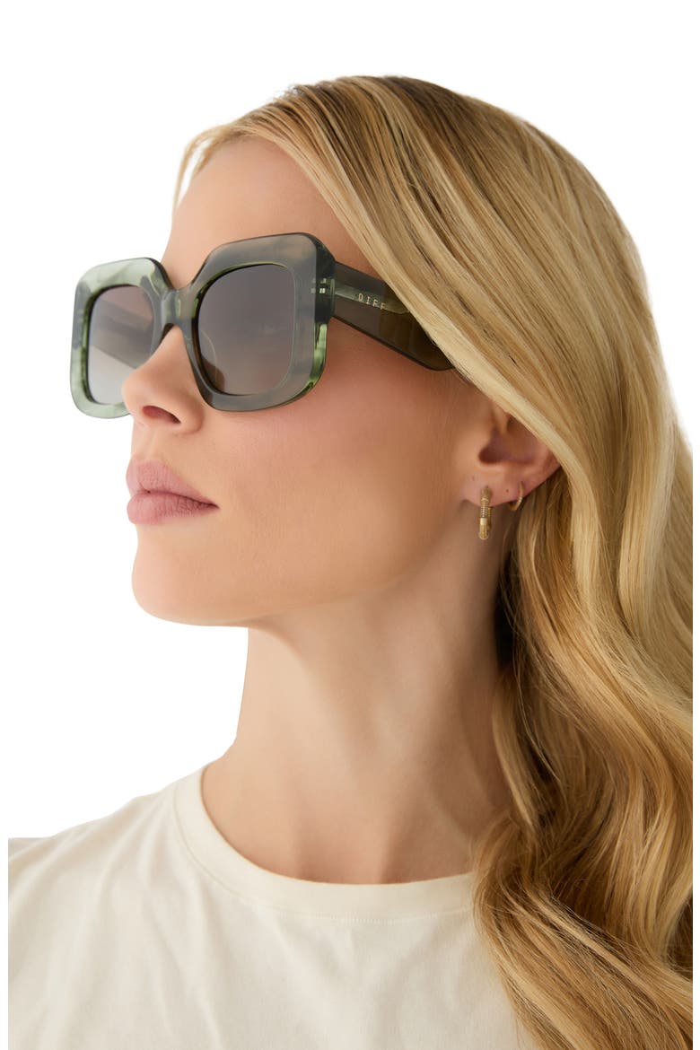 Giada 52mm Polarized Square Sunglasses, Alternate, color, COOL MATCHA / BROWN GRADIENT