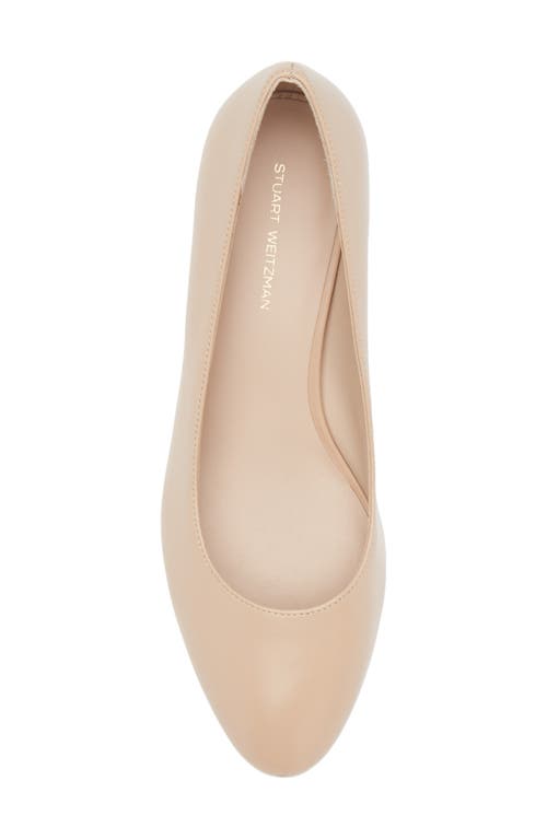 Stuart Weitzman Bridget Block Pump In Golden Beige