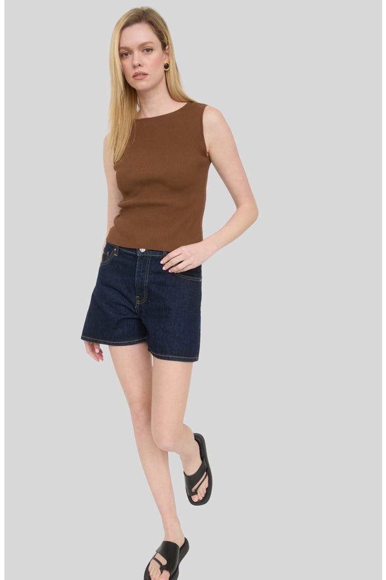 Sleeveless Knit Top, Alternate, color, BROWN