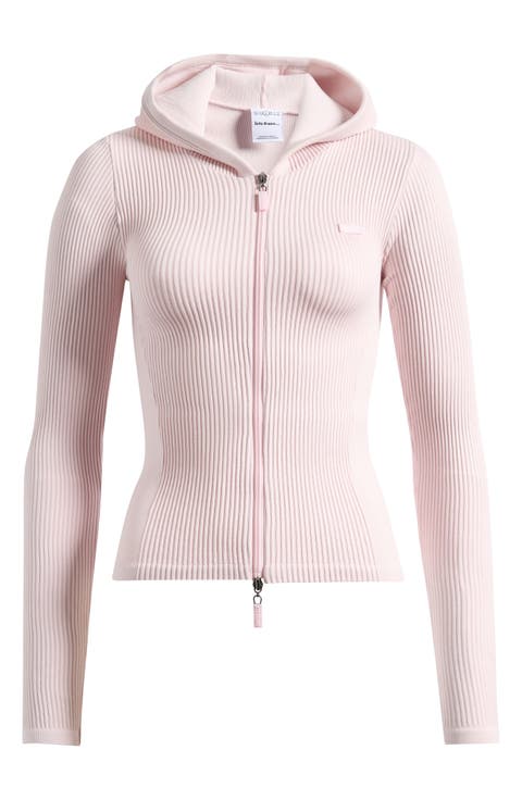 Hooded Knit Track Top