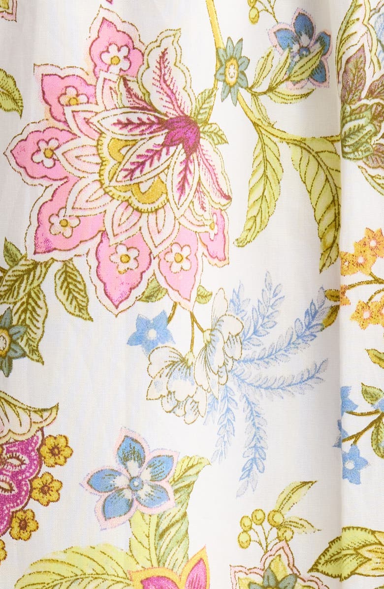 SUGARLIPS Pany Floral Ruffle Maxi Dress, Alternate, color, Pink-Green-Blue