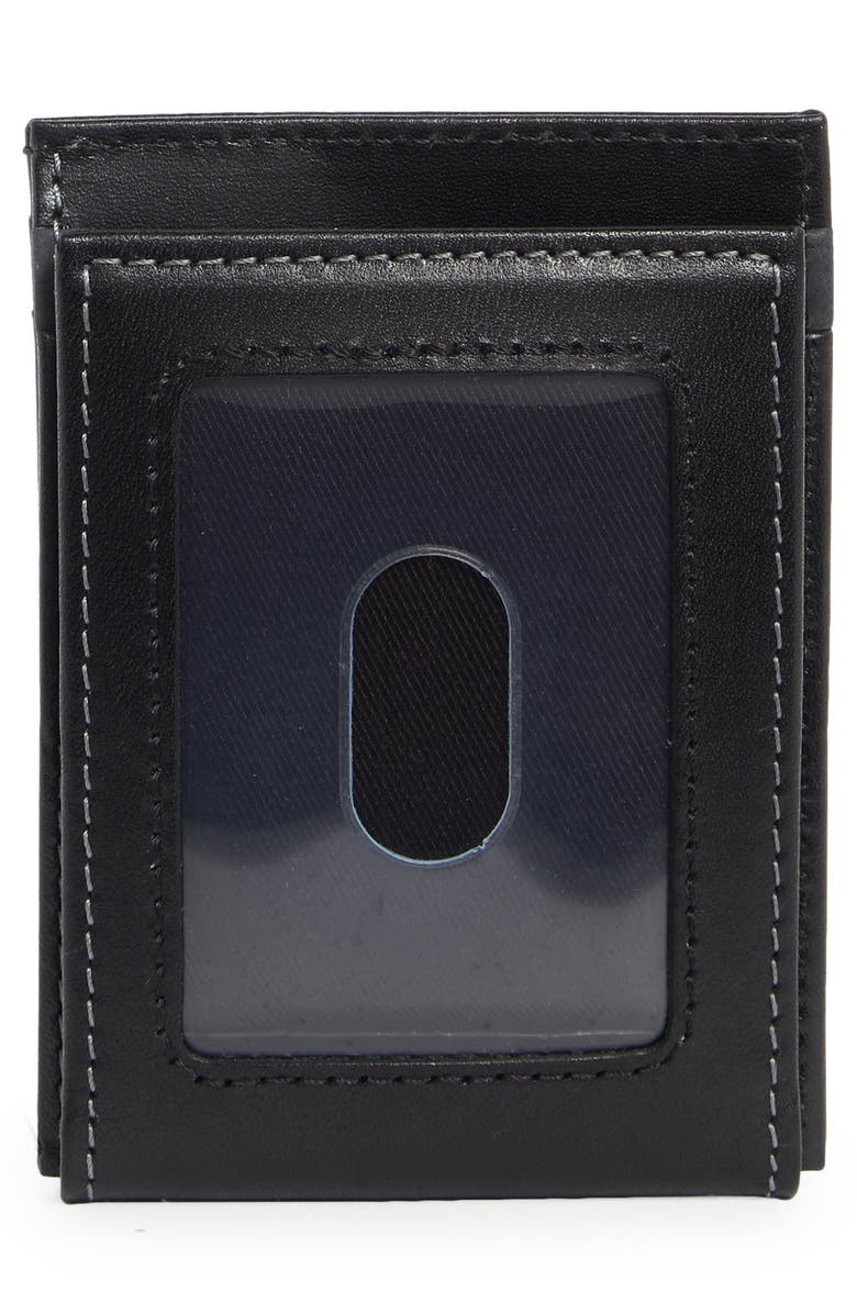 Cole Haan Charles Leather Card Case, Alternate, color, Black