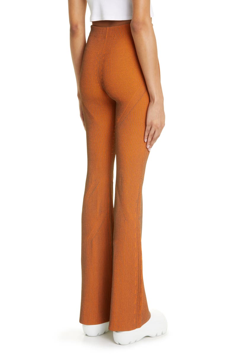 Dion Lee Angled High Waist Two-Tone Rib Flare Leg Pants, Alternate, color, 