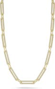 SPHERA MILANO Pavé Cubic Zirconia Paper Clip Chain Necklace