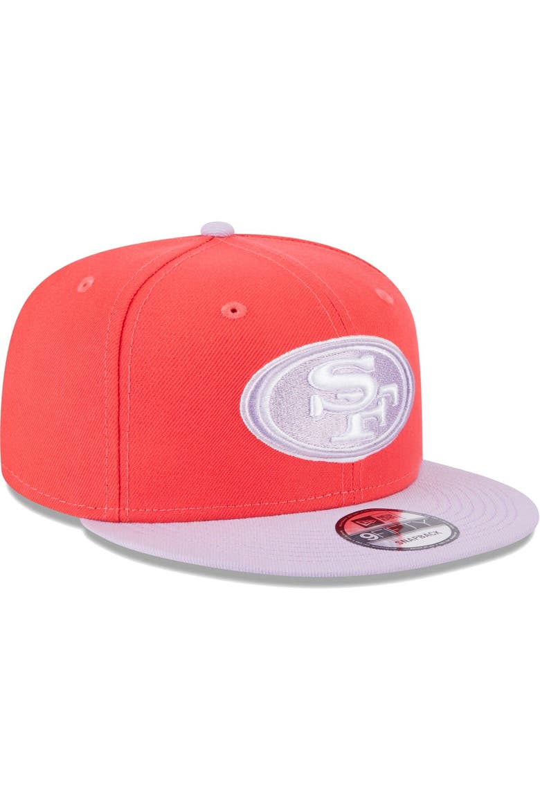 Men's New Era Red/Lavender San Francisco 49ers Two-Tone Color Pack 9FIFTY Snapback Hat, Alternate, color, Red