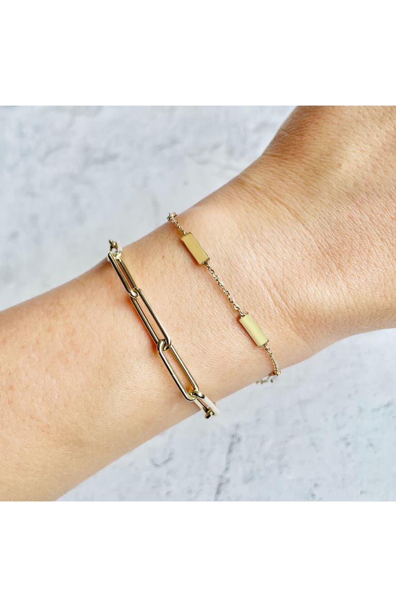 The Lovery Fine Jewelry Gold Bar Chain Bracelet, Alternate, color, Gold