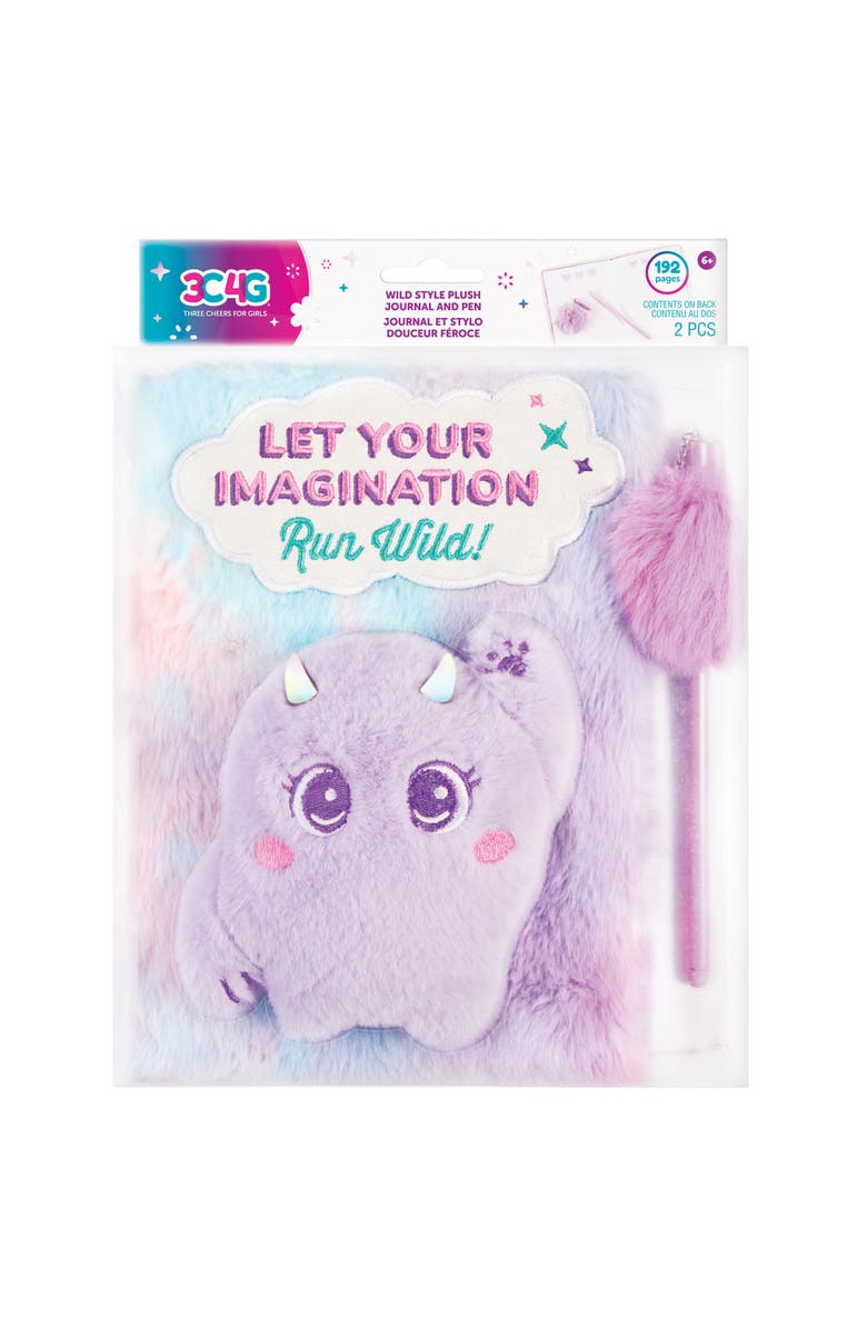 3C4G Imagination Land Wild Style Plush 192 Page Journal and Pen, Main, color, Multicolored