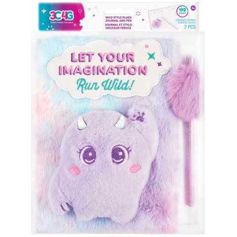 Imagination Land Wild Style Plush 192 Page Journal and Pen