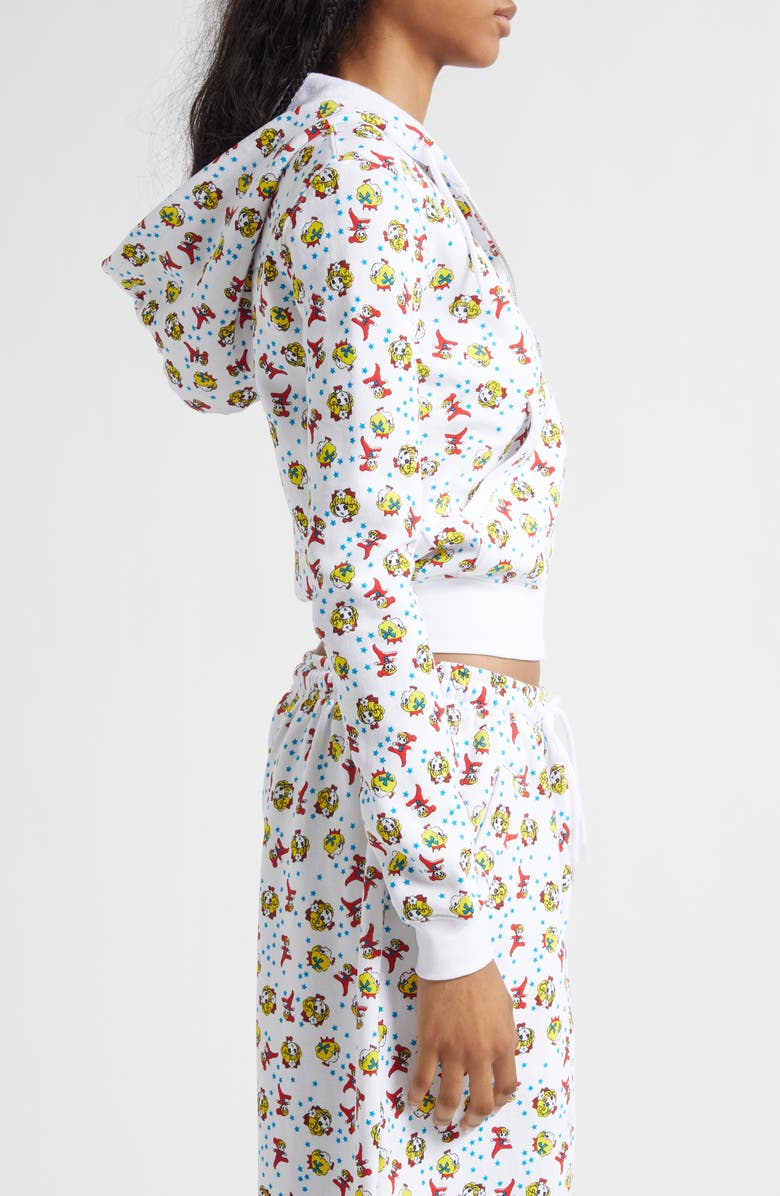 Ashley Williams Girl Baby Print Shrunken Full Zip Hoodie, Alternate, color, White