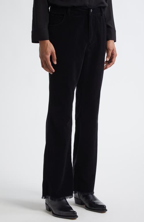 Midnight Rodeo Frayed Hem Velour Bootcut Pants
